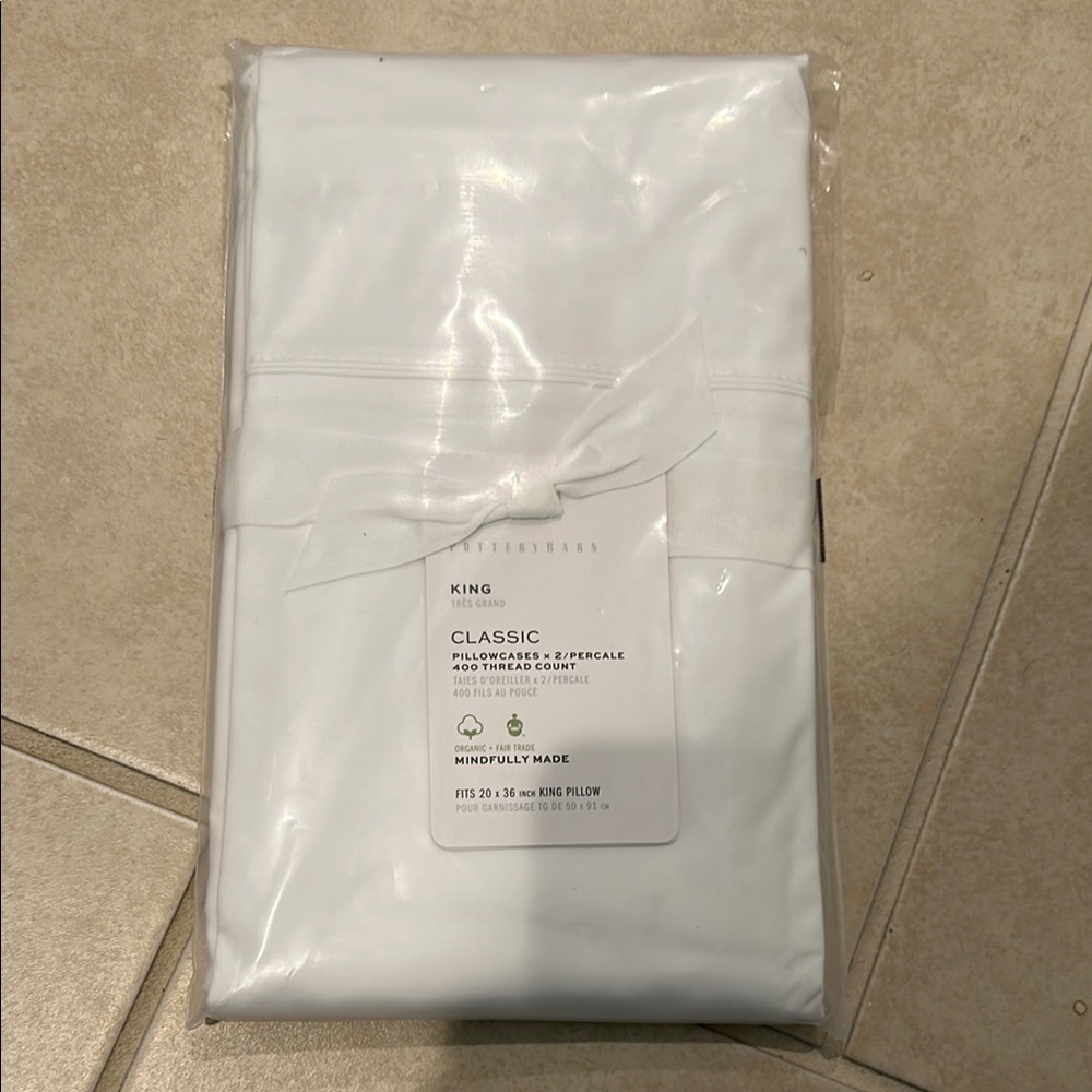 Pottery Barn Classic White King Pillowcase Set